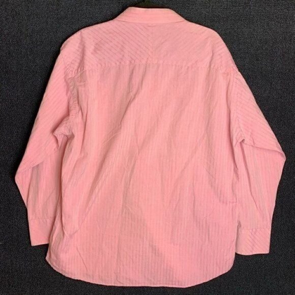 Ted Baker Mens Button Down Shirt Pink Stripe Spread Collar Pocket 16 1/2 32/33 - Picture 5 of 10